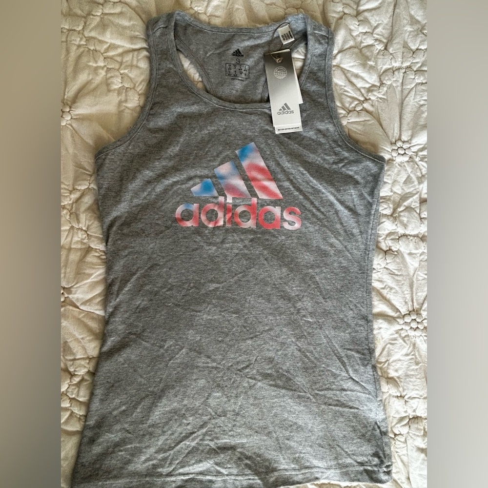 NWT Adidas logo multi sport women racer back tank top